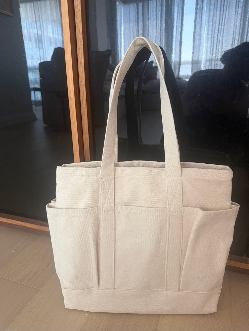 J. Crew Cream Canvas Tote Bag